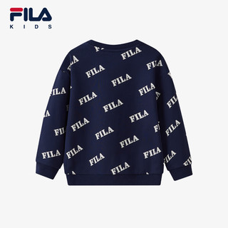 FILA【液氨整理】 斐乐童装长袖2024冬小童男女童套头卫衣 满印一-ZA 105