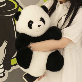 捉趣（ZHUOQU）熊猫毛绒玩具五月龄花花仿真大熊猫玩偶公仔娃娃果赖抱枕女生 熊猫坐款30cm