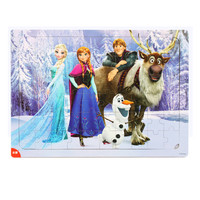 古部儿童木制框式拼图 带底框底图 3-4-5-6岁木质玩具 幼儿早教启蒙 60片木质拼图-冰雪奇缘A