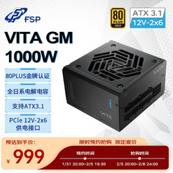 FSP 全汉 VITA GM 1000W金牌全模组电源（ATX3.1/PCle 5.1 12V-2x6接口/全日系电解电容）