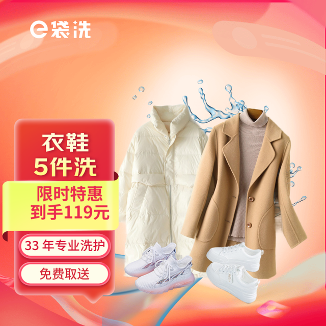 e袋洗 衣鞋5件洗