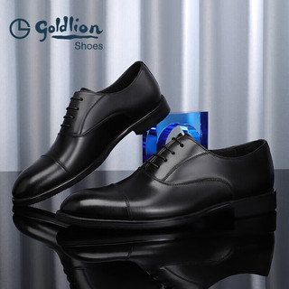 金利来（goldlion）男鞋男士时尚正装皮鞋舒适耐穿牛津鞋58021029501A黑色40