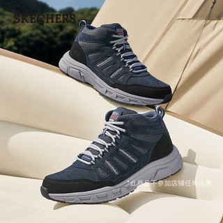 斯凯奇（Skechers）男鞋高帮鞋户外登山鞋厚底缓震舒适徒步休闲运动鞋237349
