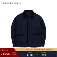 TOMMY HILFIGER【龙年系列】 24早春童装男菱格灯芯绒翻领棉服外套2412099 藏青色654-小童 L/160cm