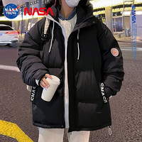 Colombass羽绒服男连帽冬季NASA潮牌联名男士短款加厚保暖宽松冬装外套 黑色(升级款) XL/180(130-145斤)