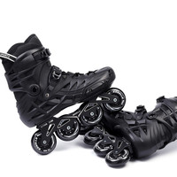 洛神大码轮滑鞋成人直排轮男女溜冰鞋大初学者花式鞋专业平花鞋 黑色+背包+护具 46