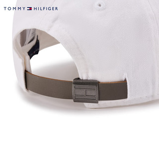 TOMMY HILFIGER 24新款春季男装纯棉休闲简约刺绣弯檐圆顶棒球帽7878600 白色100 OS