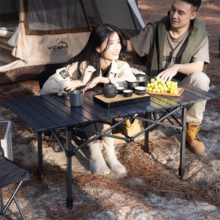威野营（V-CAMP）户外折叠桌便携式铝桌120cm蛋卷桌可升降调节露营野餐烧烤桌 升降可调节款（保持户外平稳度）