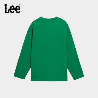 Lee儿童长袖T恤2023款男女童秋装薄款宽松休闲圆领套头打底上衣童装 绿色 110cm
