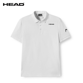 HEAD海德Techwear系列男式涤棉花纱Polo体恤男士T恤运动休闲 白色 XL