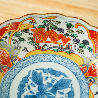美浓烧（Mino Yaki）食器轻奢宫廷风盘子高颜值餐具日本陶瓷圆盘 龙纹对盘 8英寸