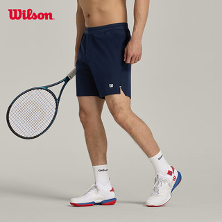 威尔胜（Wilson）24年春季运动短裤男款弹力宽松舒适运动梭织短裤 WM00299411DBC-海军蓝 XL