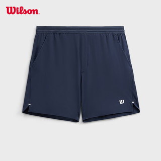 威尔胜（Wilson）24年春季运动短裤男款弹力宽松舒适运动梭织短裤 WM00299411DBC-海军蓝 XL