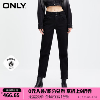 ONLY加绒保暖高腰显瘦小脚九分牛仔裤女|123449043 J09 深牛仔灰色DARK GREY DENIM 165/68A/M