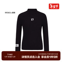 little MO&Co.little moco童装24春装男女童半高领长袖T恤打底衫KBD1TEE012 黑色  110/56