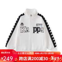 Kappa Kids卡帕儿童上衣外套冬季拉链保暖运动休闲上衣卫衣 白色 120