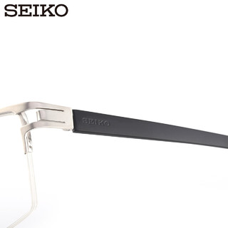 精工(SEIKO)日本中性半框钛合金镜架眼镜框架 T744 B53  U6防蓝光1.60 B53-枪灰色