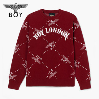 BOY LONDON【新年贺岁】潮牌毛衣款24新年红色复古针织衫 N60001 酒红色 M