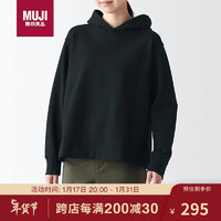 无印良品（MUJI）男女通用紧密织毛圈套头卫衣BBQ09A3S 黑色 XL 