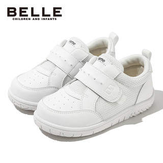 BeLLE 百丽 童鞋24年春夏儿童运动鞋男女童休闲鞋宝宝学步鞋 白色28码 白色-DE4125