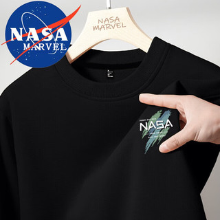 NASA MARVEL卫衣男秋冬季宽松休闲百搭潮流舒适男女同款长袖t恤 深灰 4XL  4XL（170-190斤）