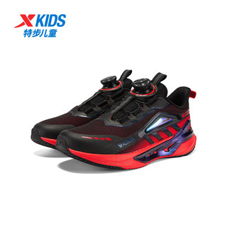 特步（XTEP）儿童拜年鞋龙年新年红色款中大童男童跑步鞋子 黑/状元红 35码