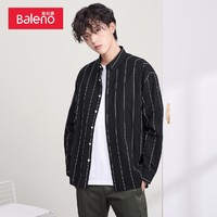 Baleno 班尼路 日系复古条纹纯棉长袖衬衫