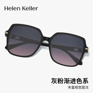 Helen Keller 眼镜女款防紫外线偏光太阳镜开车户外防晒墨镜H2631H01 H2631H01上灰下粉镜片