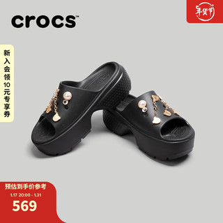 crocs卡骆驰雪屋凉拖男鞋女鞋沙滩鞋户外休闲凉拖|209346 黑色-001 34(200mm)