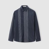 限尺码：Hieiika 海一家 时尚条纹长衬2024春季舒适休闲男士长袖衬衫