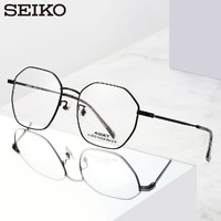 精工(SEIKO)眼镜框时尚多边形大框全框眼镜架AE5002 112 仅单框不含镜片 112-亮黑色