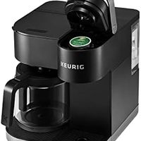 Keurig K-Duo 咖啡机,单份和 12 杯玻璃瓶滴滤咖啡机,兼容 K-Cup 胶囊和研磨咖啡,黑色 需配变压器
