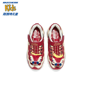 Skechers斯凯奇奇龙鞋女童新年2024红色老爹鞋时尚运动鞋319513L 红色/RED 35码