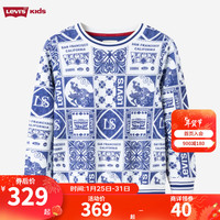 Levi's 李维斯童装男童纯棉卫衣24春秋龙年生肖款舒适毛圈满印儿童上衣 糖果白 1