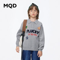 马骑顿 MQD童装男童星球科幻毛衣23冬毛巾绣立体图案上衣 中麻灰 140