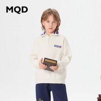 马骑顿 MQD童装男大童23冬学院风休闲翻领毛衣 米白 1