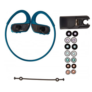 索尼（SONY） NW-WS413运动可穿戴式MP3播放器 耳机4GB内存 防水游泳 环境噪音功能 蓝色