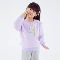 小猪班纳童装2024春装新款儿童圆领上衣小童女童套头衫宝宝卫衣潮 浅