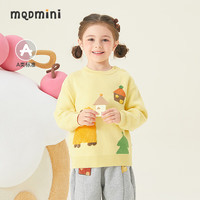 MQD 马骑顿 童装儿童毛衣冬卡通休闲半高领针织衫 奶黄 100