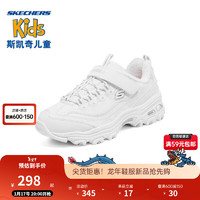 SKECHERS 斯凯奇 熊猫鞋冬季女童老爹鞋儿童运动鞋加绒鞋子 302539L WSL白色/银色 36