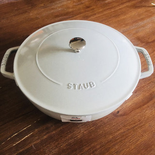 珐宝（staub）珐琅铸铁锅28海鲜锅家用浅款纯炖煲 松露白 28cm