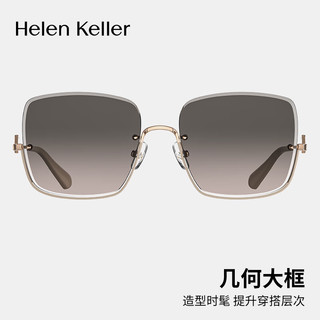 海伦凯勒（HELEN KELLER）眼镜女款防紫外线太阳镜开车驾驶户外防晒墨镜H2621N08 H2621N08浅蓝色镜片
