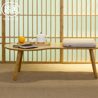 橙舍现代简约小茶几多功能阳台凳竹实木桌子日式榻榻米茶几小桌子 原竹色