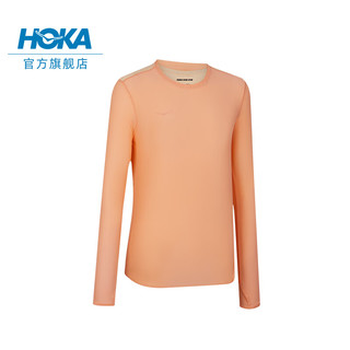 HOKA ONE ONE女款春夏专业跑步长袖T恤 AIROLITE RUN LONG SLEEVE 木瓜色 L