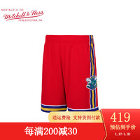 MITCHELL & NESS复古球裤 SW球迷版 NBA黄蜂队06赛季 MN男网眼运动短裤篮球裤 红色 S