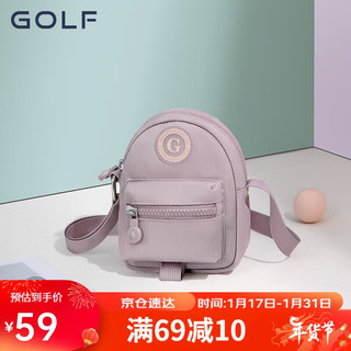 GOLF 高尔夫 单肩包女士斜挎包休闲手机包韩版防泼水迷你潮流运动包时尚小包 粉紫色