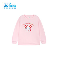 361°童装女童套头卫衣2024年春季中大童卫衣 鲜艳粉 130