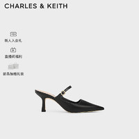 CHARLES&KEITH24春季一字带尖头高跟穆勒鞋女CK1-60361497 Black黑色 41