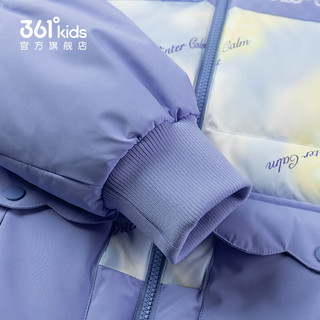 361°童装女童羽绒服年冬季中大童运动休闲外套 蓝鹭紫 165