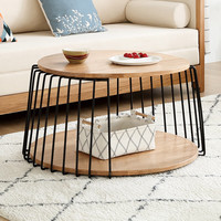 原始原素实木小茶几简约小户型角几北欧客厅圆形茶几匹兹堡圆形茶几A